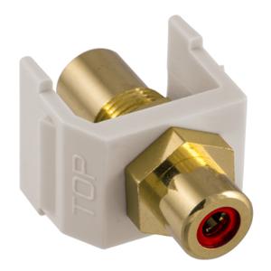 HUBBELL WIRING DEVICE-KELLEMS SFRCRFF AV-Stecker, RCA-Gold-Pass-Thru, F/F-Koppler, Rot/Büroweiß | CE6NEJ