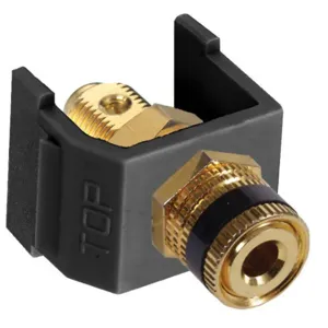 HUBBELL WIRING DEVICE-KELLEMS SFSPGBKBK Black Speaker Post, Black Housing | CE6NGQ