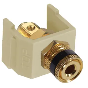 HUBBELL WIRING DEVICE-KELLEMS SFSPGBKEI Black Speaker Post, Electric Ivory Housing | CE6NGR