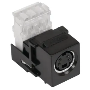 HUBBELL WIRING DEVICE-KELLEMS SFSV110BK S-Video Connector, 110 Block, Black | CE6NLG