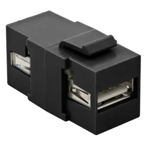 HUBBELL WIRING DEVICE-KELLEMS SFUSBAA3BK Keystone Usb Jack, A To A, Black | BB4BXF