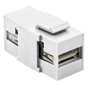 HUBBELL WIRING DEVICE-KELLEMS SFUSBAAW Keystone Connector, Usb A To A, White | CE6NHC