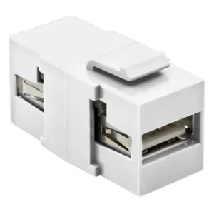 HUBBELL WIRING DEVICE-KELLEMS SFUSBAAW Keystone Connector, Usb A To A, White | CE6NHC