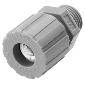 HUBBELL WIRING DEVICE-KELLEMS SHC1011CR Liquid Tight Connector 3/8 inch White | AC4AEY 2XYL9