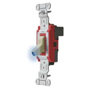 HUBBELL WIRING DEVICE-KELLEMS SNAP1221ILINA Toggle Switch, Illuminated, Single Pole, 20A, 120/277VAC, Ivory | AC4XEM 31A442