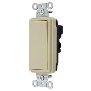 HUBBELL WIRING DEVICE-KELLEMS SNAP2101INA Decorator Switch, Single Pole, 15A, 120/277VAC, Ivory | CE6RGQ