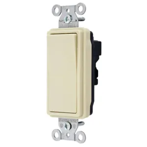 HUBBELL WIRING DEVICE-KELLEMS SNAP2101LANA Decorator Switch, Single Pole, 15A, 120/277VAC, Light Almond | CE6RGR