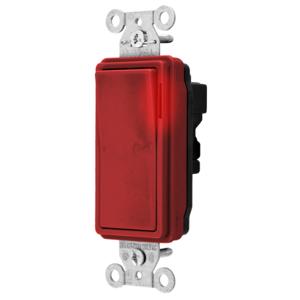 HUBBELL WIRING DEVICE-KELLEMS SNAP2101PLRNA Decorator Switch, Pilot Single Pole, 15A, 120/277VAC, Red | CE6RGU