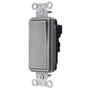 HUBBELL WIRING DEVICE-KELLEMS SNAP2123GYNA Decorator Switch, Three Way, 20A, 120/277VAC, Gray | CE6RHZ