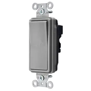 HUBBELL WIRING DEVICE-KELLEMS SNAP2123GYNA Decorator Switch, Three Way, 20A, 120/277VAC, Gray | CE6RHZ