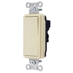 HUBBELL WIRING DEVICE-KELLEMS SNAP2123LANA Decorator Switch, Three Way, 20A, 120/277VAC, Light Almond | CE6RJA