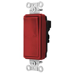 HUBBELL WIRING DEVICE-KELLEMS SNAP2103RNA Decorator Switch, Three Way, 15A, 120/277VAC, Red | CE6RHH