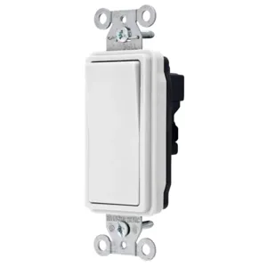 HUBBELL WIRING DEVICE-KELLEMS SNAP2123WNA Decorator Switch, Three Way, 20A, 120/277VAC, White | CE6RJC