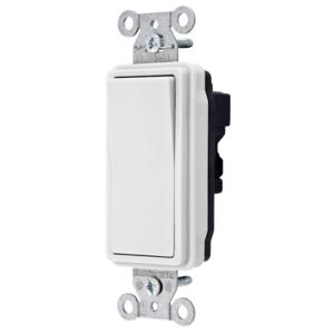 HUBBELL WIRING DEVICE-KELLEMS SNAP2121WNA Decorator Switch, Single Pole, 20A, 120/277VAC, White | CE6RHW