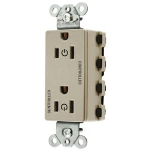 HUBBELL WIRING DEVICE-KELLEMS SNAP2152C2I Style Line Receptacle, 15A 125V, 2-P 3-W Grounding, Nylon, Ivory | BD4NBA