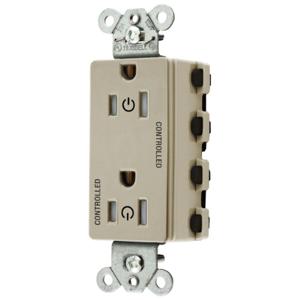 HUBBELL WIRING DEVICE-KELLEMS SNAP2152C2ITRA Style Line Receptacle, 15A 125V, 2-P 3-W Grounding, Nylon, Ivory | CE6QBP