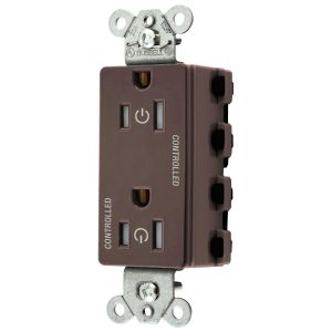 HUBBELL WIRING DEVICE-KELLEMS SNAP2152C2TRA Style Line Receptacle, 15A 125V, 2-P 3-W Grounding, Nylon, Brown | CE6QBT