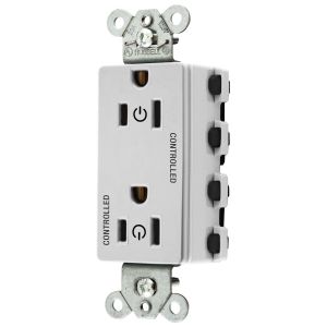 HUBBELL WIRING DEVICE-KELLEMS SNAP2152C2W Style Line Receptacle, 15A 125V, 2-P 3-W Grounding, Nylon, White | BD4PAY