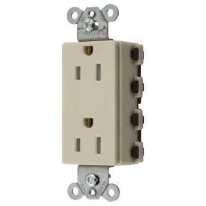 HUBBELL WIRING DEVICE-KELLEMS SNAP2152ITRA Style Line-Buchse, 15 A 125 V, 2-P 3-W-Erdung, 5-15R, Nylon, Elfenbein | BD4JKC