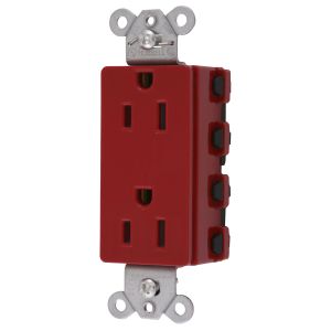 HUBBELL WIRING DEVICE-KELLEMS SNAP2152RNA Style Line-Buchse, 15 A 125 V, 2-P 3-W-Erdung, Nylon, 5- 15R, Rot | BD4HFH