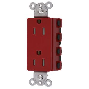 HUBBELL WIRING DEVICE-KELLEMS SNAP2152RTRA Style Line-Buchse, 15 A 125 V, 2-P 3-W-Erdung, Nylon, 5-15R, Rot | BD4KMG