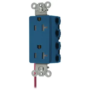 HUBBELL WIRING DEVICE-KELLEMS SNAP2162BLSCTRA Style Line Receptacle, 20A 125V, 2-P 3-W Grounding, Nylon, 5-20R, Blue | BD4PBA