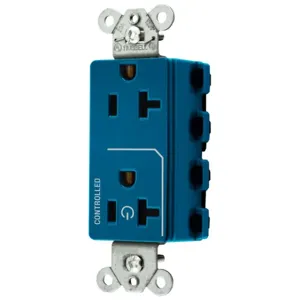 HUBBELL WIRING DEVICE-KELLEMS SNAP2162C1BL Style Line Receptacle, 20A 125V, 2-P 3-W Grounding, Blue | CE6QCN