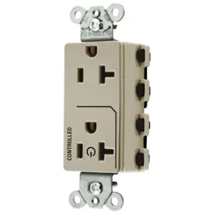 HUBBELL WIRING DEVICE-KELLEMS SNAP2162C1I Style Line Receptacle, 20A 125V, 2-P 3-W Grounding, Nylon, Ivory | BD4KNZ