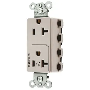 HUBBELL WIRING DEVICE-KELLEMS SNAP2162C1LA Style Line Receptacle, 20A 125V, 2-P 3-W Grounding, Nylon, Light Almond | BD3KZB