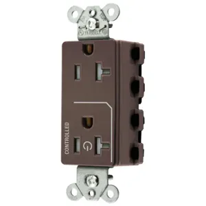 HUBBELL WIRING DEVICE-KELLEMS SNAP2162C1TRA Style Line Receptacle, 20A 125V, 2-P 3-W Grounding, Nylon, Brown | CE6QCW