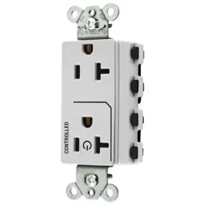 HUBBELL WIRING DEVICE-KELLEMS SNAP2162C1W Style Line Receptacle, 20A 125V, 2-P 3-W Grounding, Nylon, White | BD4JKF