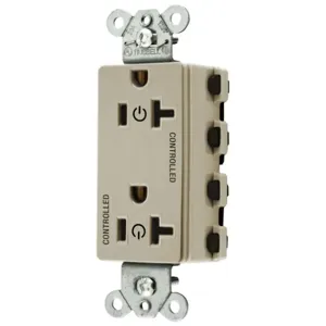 HUBBELL WIRING DEVICE-KELLEMS SNAP2162C2I Style Line Receptacle, 20A 125V, 2-P 3-W Grounding, Nylon, Ivory | BD4JKG