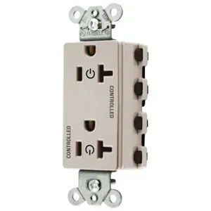 HUBBELL WIRING DEVICE-KELLEMS SNAP2162C2LA Style Line Receptacle, 20A 125V, 2-P 3-W Grounding, Nylon, Light Almond | BD4EVP