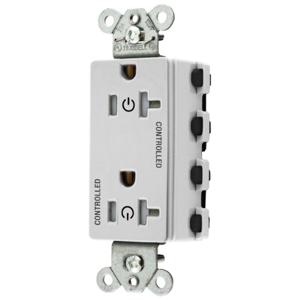 HUBBELL WIRING DEVICE-KELLEMS SNAP2162C2WTRA Style Line Receptacle, 20A 125V, 2-P 3-W Grounding, Nylon, White | CE6QDH