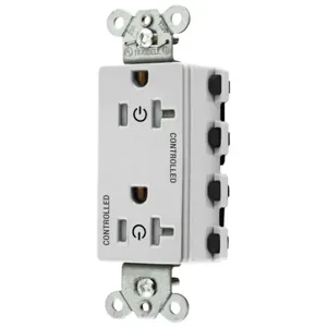 HUBBELL WIRING DEVICE-KELLEMS SNAP2162C2WTRA Style Line Receptacle, 20A 125V, 2-P 3-W Grounding, Nylon, White | CE6QDH