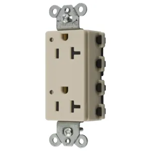 HUBBELL WIRING DEVICE-KELLEMS SNAP2162IL Style Line Receptacle, 20A 125V, 2-P 3-W Grounding, 5-20R, Nylon, Ivory | CE6QDN