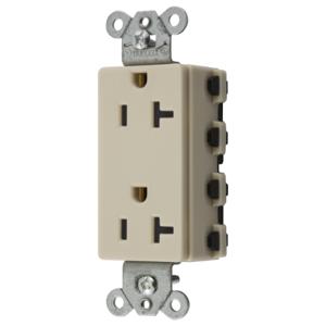 HUBBELL WIRING DEVICE-KELLEMS SNAP2162IA Style Line Receptacle, 20A 125V, 2-P 3-W Grounding, 5-20R, Nylon, Ivory | CE6QDL