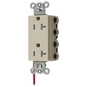 HUBBELL WIRING DEVICE-KELLEMS SNAP2162ISCTRA Style Line Receptacle, 20A 125V, 2-P 3-W Grounding, 5-20R, Nylon, Ivory | BD4DLC