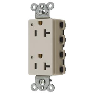 HUBBELL WIRING DEVICE-KELLEMS SNAP2162LAL Style Line Receptacle, 20A 125V, 2-P 3-W Grounding, 5-20R, Nylon, Light Almond | CE6QDR