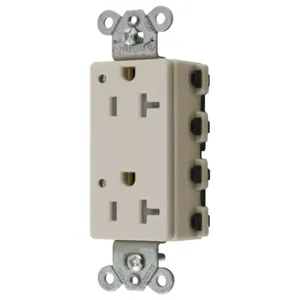 HUBBELL WIRING DEVICE-KELLEMS SNAP2162LALTRA Style Line Receptacle, 20A 125V, 2-P 3-W Grounding, 5-20R, Nylon, Light Almond | BD4NBG