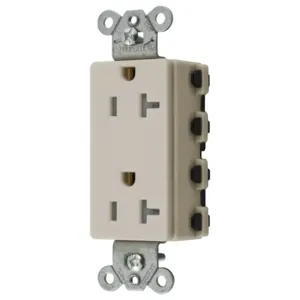 HUBBELL WIRING DEVICE-KELLEMS SNAP2162LATRA Style Line Receptacle, 20A 125V, 2-P 3-W Grounding, 5-20R, Nylon, Light Almond | BD4JKK