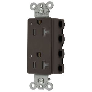 HUBBELL WIRING DEVICE-KELLEMS SNAP2162LTRA Style Line Receptacle, 20A 125V, 2-P 3-W Grounding, 5-20R, Nylon, Brown | BD4DMD