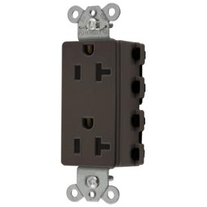 HUBBELL WIRING DEVICE-KELLEMS SNAP2162A Style Line Receptacle, 20A 125V, 2-P 3-W Grounding, Nylon, 5-20R, Brown | CE6QCH