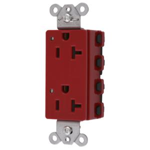 HUBBELL WIRING DEVICE-KELLEMS SNAP2162RL Style Line Receptacle, 20A 125V, 2-P 3-W Grounding, 5-20R, Nylon, Red | CE6QDU