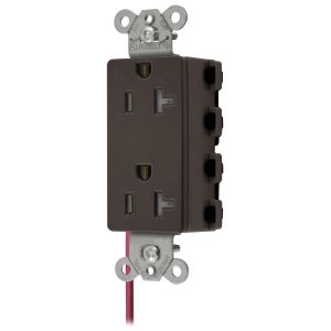 HUBBELL WIRING DEVICE-KELLEMS SNAP2162SCTRA Style Line-Buchse, 20 A 125 V, 2-P 3-W-Erdung, 5-20R, Nylon, Braun | BD4PHP