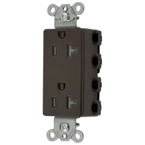 HUBBELL WIRING DEVICE-KELLEMS SNAP2162TRA Style Line Receptacle, 20A 125V, 2-P 3-W Grounding, 5-20R, Nylon, Brown | BD4QJM