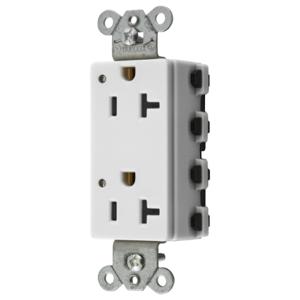 HUBBELL WIRING DEVICE-KELLEMS SNAP2162WL Style Line Receptacle, 20A 125V, 2-P 3-W Grounding, 5-20R, Nylon, White | CE6QDW