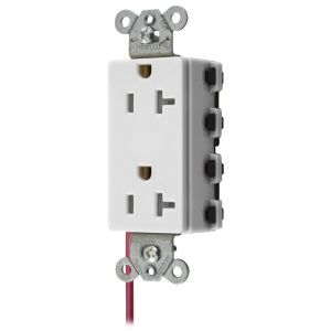 HUBBELL WIRING DEVICE-KELLEMS SNAP2162WSCTRA Style Line Receptacle, 20A 125V, 2-P 3-W Grounding, 5-20R, Nylon, White | BD4JKM