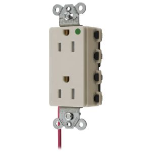 HUBBELL WIRING DEVICE-KELLEMS SNAP2172LASCTRA Style Line Receptacle, 15A 125V, 2-P 3-W Grounding, 5-15R, Nylon, Light Almond | BD4PKE
