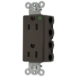 HUBBELL WIRING DEVICE-KELLEMS SNAP2172A Style Line Receptacle, 15A 125V, 2-P 3-W Grounding, 5-15R, Nylon, Brown | CE6QDX